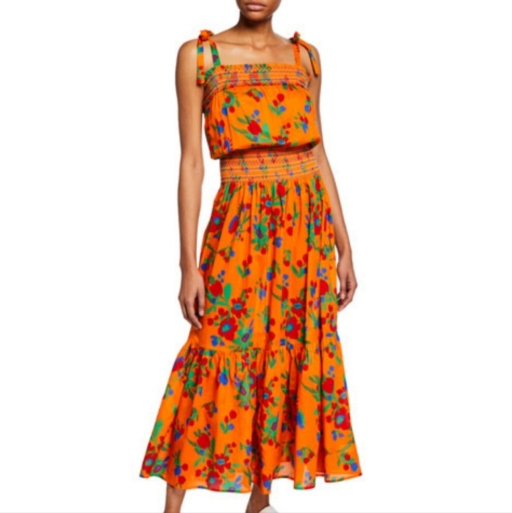 🌞HTF Tory Burch🌞 - Smocked Toucan Floral Cotton Sundress